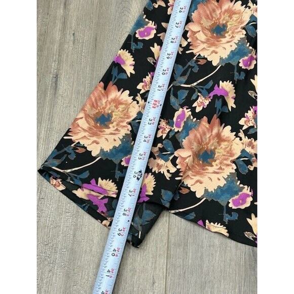 Astr The Label Womens Gaia Maxi Slip Dress Floral Satin Black Front Slit Size M‎ - Picture 12 of 14